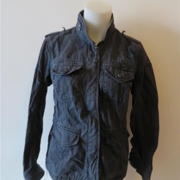 ABERCROMBIE & FITCH BLACK JACKET TOP SZ S * - Picture 2 of 8
